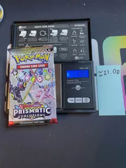 GOD PACKU 21.00g VERY HEAVY Prismatic Evolutions Pokemon Sealed Booster Pack New - Image 1