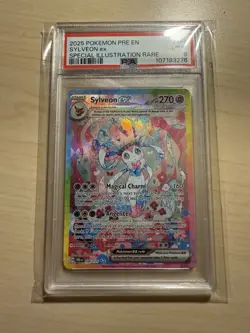 POKEMON 2025 PRE EN PRISMATIC EVOLUTIONS #156 SYLVEON EX PSA 9 - Image 1