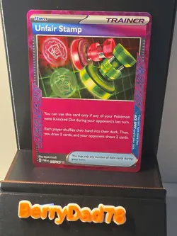 Unfair Stamp 165/167 Sv06: Twilight Masquerade Ace Spec Holo Pokemon TCG NM - Image 1