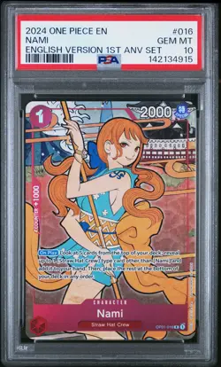2024 ONE PIECE ENGLISH VERSION 1ST ANV SET #016 NAMI PSA 10 - Image 1