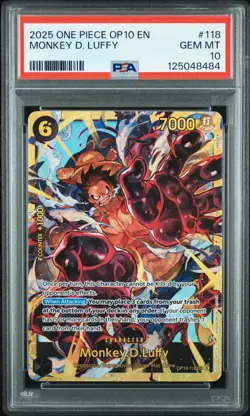 2025 ONE PIECE OP10-ROYAL BLOOD #118 MONKEY D. LUFFY PSA 10 GEM MINT! - Image 1