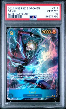 2024 ONE PIECE OP06-WINGS OF THE CAPTAIN ALTERNATE ART #119 SANJI PSA 10 ENGLISH - Image 3