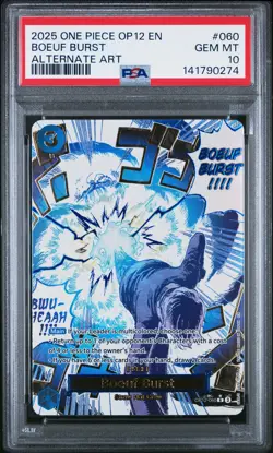 2025 ONE PIECE OP12-LEGACY OF THE MASTER ALTERNATE ART #060 BOEUF BURST PSA 10 - Image 1