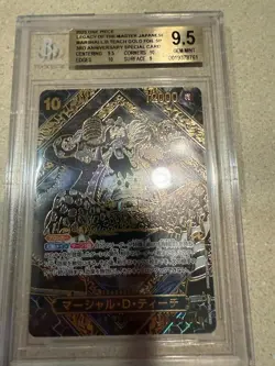 BGS 9.5 GOLD MARSHALL D. TEACH One Piece 2025 OP12 3rd Anniversary SP Japanese - Image 1