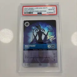2023 Disney Lorcana D100 Collectors Edition Maleficent Uninvited PSA 10 Gem Mint - Image 1