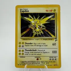 Base Set 2 Zapdos Holo Rare 20/130 DAMAGED vintage Card WOTC Pokemon TCG - Image 1