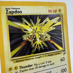 Base Set 2 Zapdos Holo Rare 20/130 DAMAGED vintage Card WOTC Pokemon TCG - Image 2