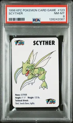 1998 KFC POKEMON CARD GAME #123 SCYTHER PSA 8 - Image 1