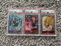 Bandai One Piece Card Game Sanji Alternate Art PSA Graded Lot OP07 OP01 Film Red - Image 1