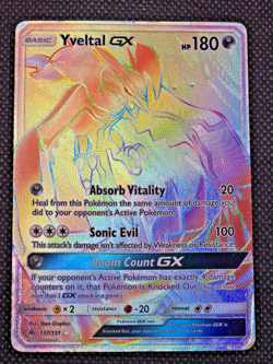 Yveltal GX 137/131 Sm-Forbidden Light Holo Secret Pokemon Card HP -- H3 - Image 1