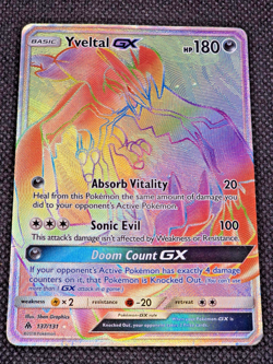 Yveltal GX 137/131 Sm-Forbidden Light Holo Secret Pokemon Card HP -- H3 - Image 2