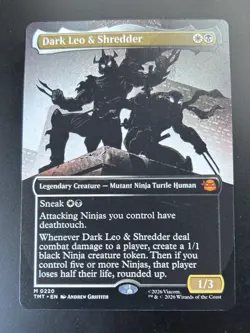 Magic The Gathering CCG TMNT DARK LEO & SHREDDER Borderless Mythic Card M0220 - Image 2