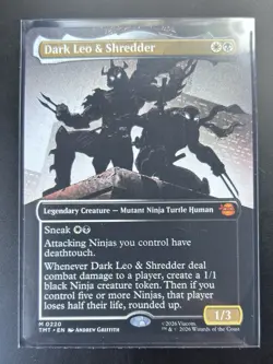 Magic The Gathering CCG TMNT DARK LEO & SHREDDER Borderless Mythic Card M0220 - Image 4