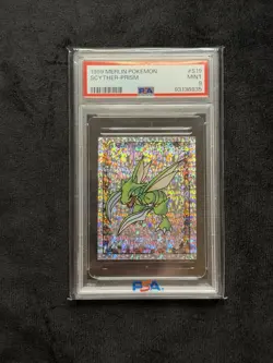 PSA 9 MINT 1999 MERLIN POKEMON S19 SCYTHER-PRISM - Image 1