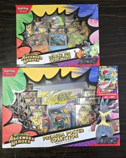 Pokemon TCG Ascended Heroes Premium Poster Collection Mega Lucario + Delux Pin - Image 1