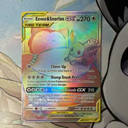 Pokemon - Eevee & Snorlax GX 191/181 Team Up Rainbow Rare NM - Image 1