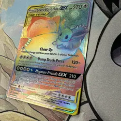 Pokemon - Eevee & Snorlax GX 191/181 Team Up Rainbow Rare NM - Image 2