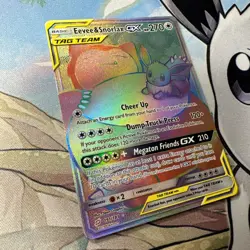 Pokemon - Eevee & Snorlax GX 191/181 Team Up Rainbow Rare NM - Image 3
