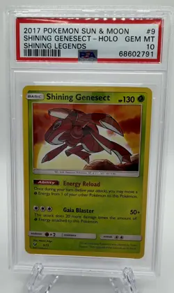 2017 POKEMON SUN & MOON SHINING LEGENDS #9 SHINING GENESECT-HOLO PSA 10 - Image 1