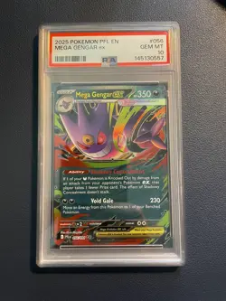 PSA 10 Mega Gengar EX 056/094 Phantasmal Flames 2025 Pokemon GEM MINT - Image 1