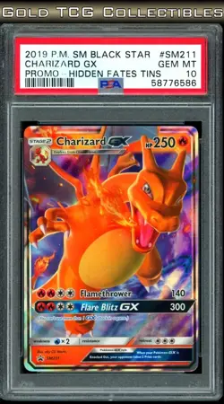 PSA 10 ⭐ Pokemon Charizard GX SM211 Hidden Fates Tins Black Star Promo 2019 - Image 1