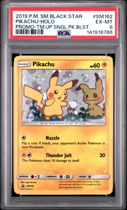 2019 POKEMON SM BLACK STAR PROMO TEAM UP SINGLE PACK BLISTERS PIKACHU-HOLO PSA 6 - Image 1