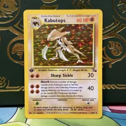 Pokemon Kabutops 1st Edition Fossil 9/62 Holo LP - Image 1