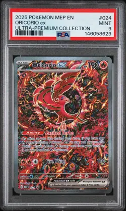 2025 POKEMON MEP EN-ME BLACK STAR PROMO #024 ORICORIO EX PSA 9 - Image 1