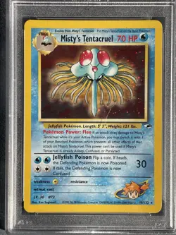 Pokemon TCG Misty's Tentacruel Gym Heroes 10/132 Unlimited Holo Rare PSA 8 NM MT - Image 2