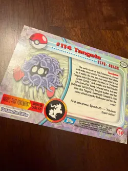 Pokemon Topps 1999 #114 Tangela TV Animation Holo Blue Label, Vintage Near-Mint - Image 2