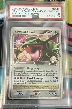 2009 Pokemon D & P Rayquaza C LV. X Holo #DP47 Black Star Promo PSA 8 - Image 1