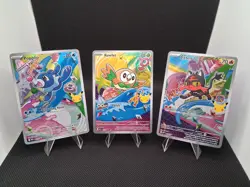 Pokemon First Partner Illustration collection Popplio, Litten, Rowlet - Image 1