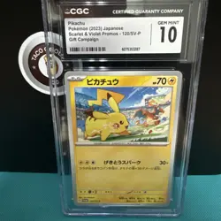 Pokemon Pikachu SV-P Promo CGC 10 Gem Mint Japanese Stadium Art 2-Slab Lot - Image 4