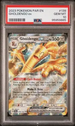 2023 Pokemon PAR EN Gholdengo ex #139/182 PSA 10 💎 POP 121 - Image 1