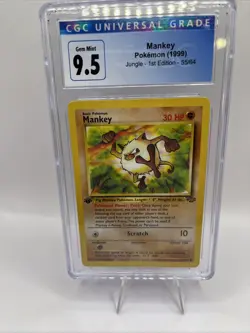 Pokemon Mankey Pair Cgc Grade GM 9.5 Jungle 1st Ed & M 9 Fusion Strike Error - Image 3