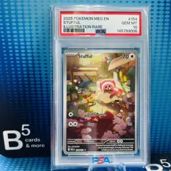 2025 POKEMON MEG EN-MEGA EVOLUTION ILLUSTRATION RARE #154 STUFFUL PSA 10 - Image 1