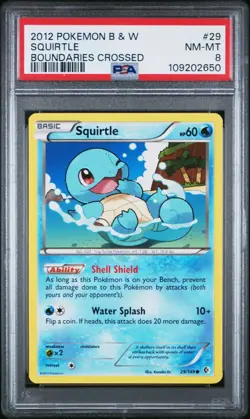 PSA 8 Pokemon Squirtle 29/149 Black and White Boundaries Crossed - Image 1