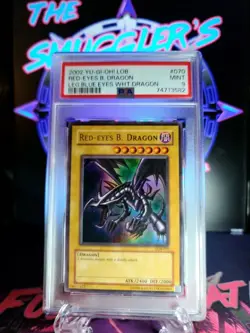 2002 Yu-Gi-Oh! Red Eyes Black Dragon LOB-070 Ultra Rare PSA 9 MINT - Image 1