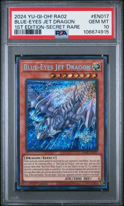 Blue-Eyes Jet Dragon PSA 10 1st Edition-Secret Rare RA02 #EN017 Yugioh - Image 1