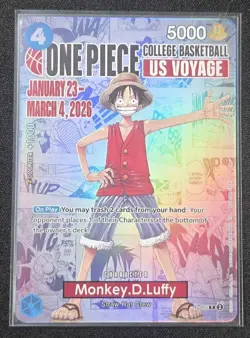 2026 One Piece College Basketball US Voyage P-055 Monkey D Luffy - Image 1