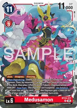 1x BT24-017 Medusamon Time Stranger Digimon Card Game x1 - Image 1