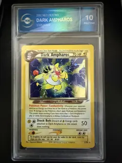 Pokemon TCG Dark Ampharos Holo Rare Card 1/105 Neo Destiny 2000 TGA Pristine 10 - Image 1
