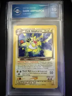 Pokemon TCG Dark Ampharos Holo Rare Card 1/105 Neo Destiny 2000 TGA Pristine 10 - Image 3