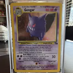 Pokemon Gengar Fossil 5/62 Rare Holo 80 HP Nintendo Card 1999 - Image 1