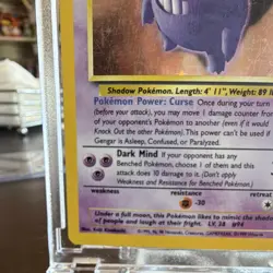 Pokemon Gengar Fossil 5/62 Rare Holo 80 HP Nintendo Card 1999 - Image 5