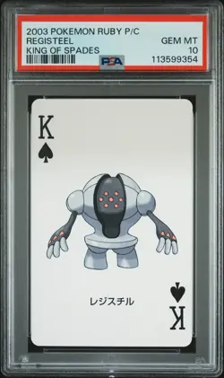2003 POKEMON RUBY VERSION PLAYING CARDS KING OF SPADES REGISTEEL PSA 10 - Image 1