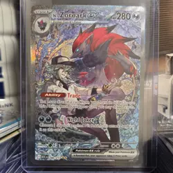 Pokemon N's Zoroark EX Full Art Special Illustration Rare Holo 185/159 Sv09 - Image 1