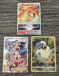 Lot Of 3 Rare Crown Zenith Pokemon Cards Mareep, Irida, & Charizard VStar - Image 1