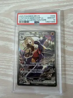 2025 Pokemon Destined Rivals Cynthia's Garchomp ex #232/182 PSA 10 GEM MINT - Image 1