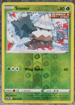 Single Strike Snover 009/198 Reverse Holo Chilling Reign Pokemon Card - Image 1